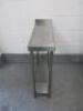 Stainless Steel Prep Table with Splash Back & Shelf Under, Size H83 x W25 x D80cm.