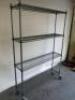 Professional Mobile 4 Shelf Wire Rack, Size H180 x W120 x D30cm. - 2