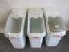 3 x Rubbermaid Mobile Ingredient Bins with 1 Scoop. - 4