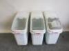 3 x Rubbermaid Mobile Ingredient Bins with 1 Scoop. - 6