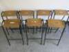 7 x Stacking Wooden Flat Top Classroom Metal Stool in Black, Size H70cm. - 2