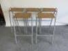 5 x Stacking Wooden Flat Top Classroom Metal Stool in Grey, Size H70cm.