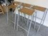 5 x Stacking Wooden Flat Top Classroom Metal Stool in Grey, Size H70cm. - 3