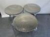 3 x Indoor & Outdoor Steel & Chrome Round Tables, Size Diameter 60cm. - 2