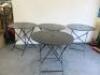 4 x Indoor & Outdoor Metal Folding Tables, Size Diameter 77cm.