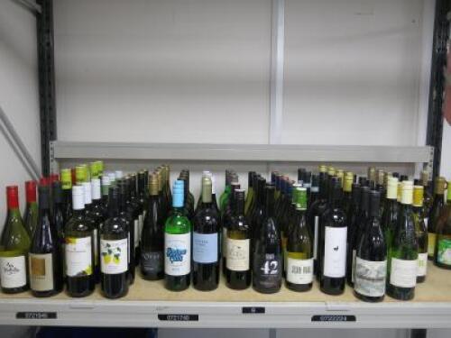 92 x Bottles of Assorted White Wine from France, Spain, Austria, Italy, Chile, South Africa, Portugal & Greece (As Viewed/Pictured).LOT UPDATE: Lot no longer BTB, only proof of age required. 