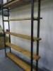 3 x Northern Soul Workshops Bespoke Wood & Box Metal Shelving Units to Include: 1 x H223 x W80 x D28cm, 1 x H223 x W179 x D28cm & 1 x H211 x W233 x D28CM. - 9