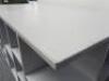 Bespoke Made Mobile Wooden Point Of Sale Table in Grey, Size H84 x W180 x D100cm. - 5