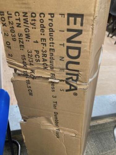 Endura Fitness 3 Tuer Dumbbell Rack in Box (Appears As New/Unused).