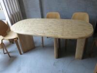 Custom Made Dining Tables and Stools in White Oak Bleached & Varnished Timber