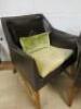 Pair of Giorgetti Design Umberto Asnago Italian Made, Brown Saddle Leather Arm Chairs. S/N - 001395 & 001394. - 3