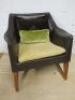 Pair of Giorgetti Design Umberto Asnago Italian Made, Brown Saddle Leather Arm Chairs. S/N - 001395 & 001394. - 7