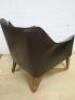 Pair of Giorgetti Design Umberto Asnago Italian Made, Brown Saddle Leather Arm Chairs. S/N - 001395 & 001394. - 8
