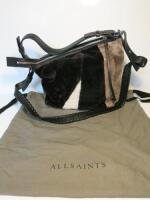 All Saints Kita Genuine Shearling Shoulder Bag in Beige with Dust Cover.