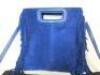 Maje Sac M Crossbody Bag in Blue Suede with Dust Cover. - 2