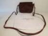 Liebeskind Berlin Burgundy Cow Hide & Leather Cross Shoulder Mini Satchel Bag with Dust Cover.