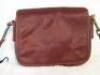 Liebeskind Berlin Burgundy Cow Hide & Leather Cross Shoulder Mini Satchel Bag with Dust Cover. - 2