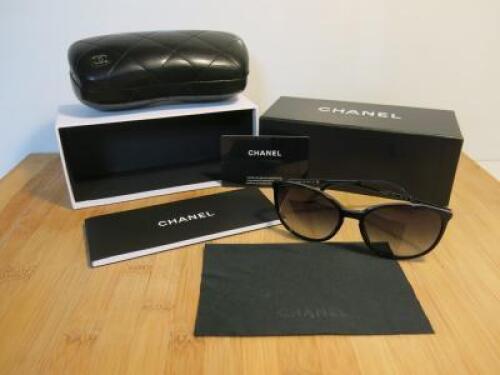 Pair of Chanel Sunglasses in Black, Model 5278 c.501/S6. Comes in Hard Case, with Box, Booklet & Unsigned Certificate Card.