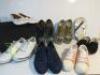 8 x Pairs of Assorted Ladies Fashion Footwear to Include: Trainers, Flip Flops, Gold Shoes & Slippers. Size 38-40.