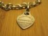 Tiffany & Co Silver Bracelet with Heart Charm in Pouch with Box (Personalised ANNA 18). - 4