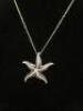 Penta Starfish Clear & Blue Stone Paved Pendant (AD585) with 17" Necklace (750). - 2