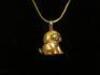 Puppy Pendant Gold Coloured Necklace (14k 585) with 16" Solid Chain. - 2