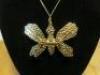 Patrizia Pepe Butterfly Pendant with Safety Pin Fitted on 20" Chain. Made in Italy. - 3