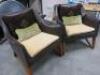 Pair of Giorgetti Design Umberto Asnago Italian Made, Brown Saddle Leather Arm Chairs. S/N - 001395 & 001394. - 2
