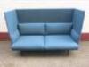 German Made, Designer High Back Two Seater Breakout Sofa in Light Blue, Model 47901 Outline Studio UK.Size H114 x W175 x D75cm.Original RRP &pound;2499.00.