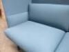 German Made, Designer High Back Two Seater Breakout Sofa in Light Blue, Model 47901 Outline Studio UK.Size H114 x W175 x D75cm.Original RRP &pound;2499.00. - 4