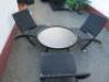Set of 3 Carl Hansen & Son Cuba Designer Lounge Folding Chairs, Model MG501 in Black Cotton Webbing, Made in Denmark.Comes with Round Black Satin Wooden Coffee Table. Size H114 x W175 x D75cm.Original RRP &pound;2220.00. - 2