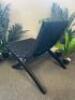 Set of 3 Carl Hansen & Son Cuba Designer Lounge Folding Chairs, Model MG501 in Black Cotton Webbing, Made in Denmark.Comes with Round Black Satin Wooden Coffee Table. Size H114 x W175 x D75cm.Original RRP &pound;2220.00 - 4