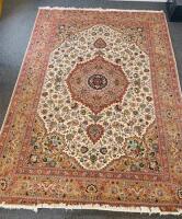 Persian Fine Tabriz Rug. Size 285cm x 203cm. Purchased in Florida in 1996. NOTE: Appears in very good condition, with stain (As Pictured).