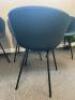 4 x Hay Blue Upholstered Armchairs. - 4
