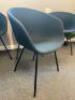4 x Hay Blue Upholstered Armchairs. - 2