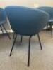 4 x Hay Blue Upholstered Armchairs. - 3