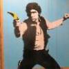 Thirsty Bstrd 'Han Solo Banana Gun' Stencil Spray Paint on Wood Panels, Signed. Framed. Size Inc Frame H104 x W100cm. - 2