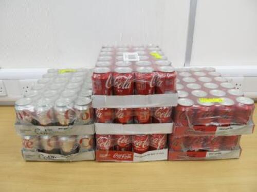 7 x Crates of 24 Cans of Coke, Diet Coke & Coke Zero, 330ml.