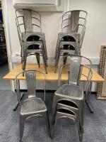 10 x Gunmetal Bistro Stackin Chairs.