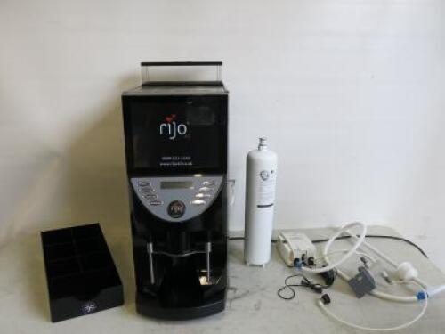 Aequator Swiss Made Commercial Bean To Cup Touch Screen Coffee Machine, Model Brasil II, S/N 6141912012. Comes with Flojet Series 5000 Bottled Water System & Rijo 42 Water Filter Cartridge & Key.