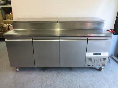 Mercatus 3 Door Refrigerated Gastronorm Pizza Counter, Model S1-1980, S/N 157163, Size H100 x W200 x D80cm.