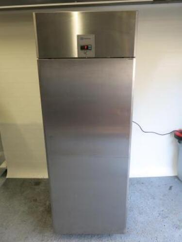 Electrolux Stainless Steel Single Door Upright Freezer, Model RE471FFG, Size H200 x W70 x D85cm.