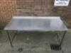 Stainless Steel Prep Table, Size H90 x W188 x D80cm. - 2