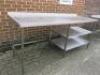 Stainless Steel Prep Table with 2 Shelves Under, Size H93 x W210 x D75cm. - 3