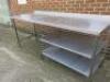 Stainless Steel Prep Table with 2 Shelves Under, Size H93 x W210 x D75cm. - 4