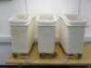 3 x Vogue Mobile Ingredient Bins with 2 Scoops.