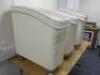 3 x Vogue Mobile Ingredient Bins with 2 Scoops. - 2
