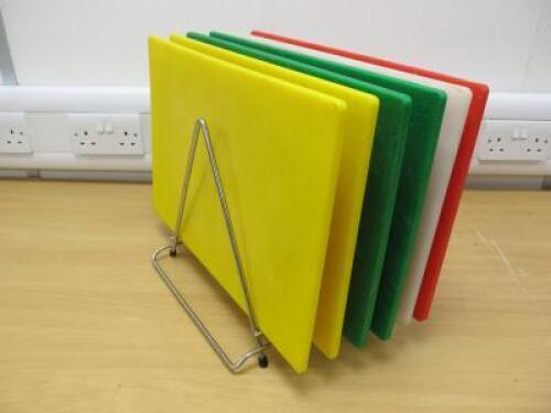 6 x Chopping Boards with Metal Stand.