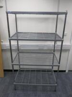 Craven 4 Tier Nylon Coated Wire Shelving, Size H167 x W147 x D58cm.