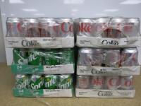 6 x Cases of 24 Cans of Sprite & Diet Coca Cola, 330ml.
